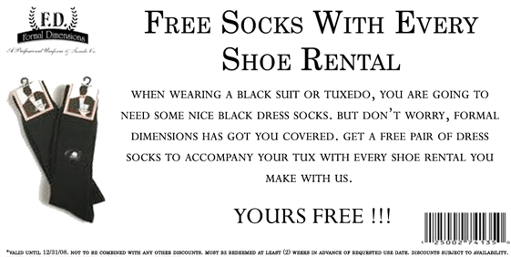 Free Socks w/ Every Shoe Rental