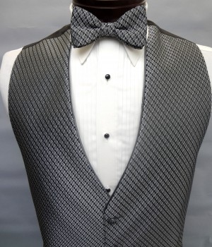 Black & Silver Allure Herringbone Vest by Jean Yves