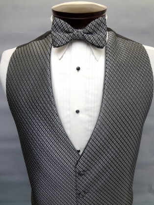 Black & Silver Allure Herringbone Vest by Jean Yves