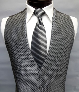 Black & Silver Allure Herringbone Vest by Jean Yves