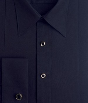 Black Microfiber Tuxedo Shirt