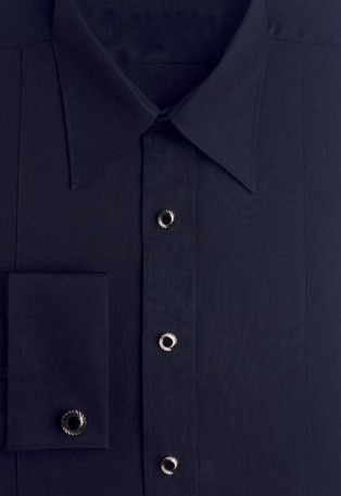 Black Microfiber Tuxedo Shirt