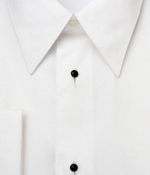 White Microfiber Tuxedo Shirt