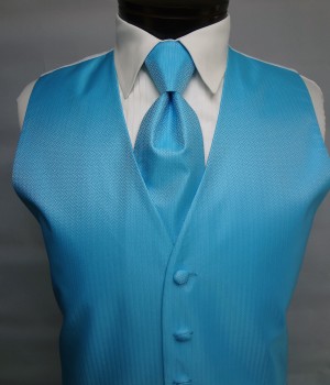 Blue Ice Herringbone Vest by Cardi