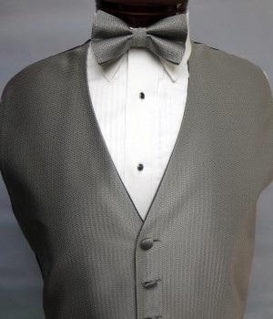 Silver Herringbone Vest by Mel Howard