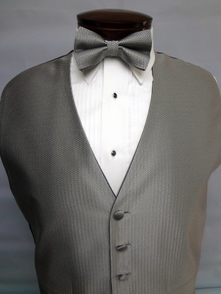 Silver Herringbone Vest by Mel Howard