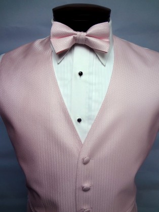 Light Pink Herringbone Vest by Mel Howard
