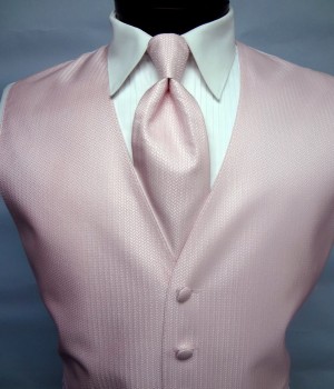 Light Pink Herringbone Vest by Mel Howard