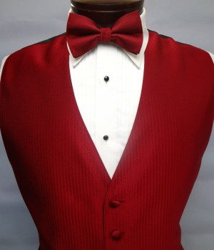 Apple Red Herringbone Vest by Mel Howard