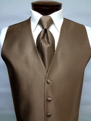 Mocha Herringbone Vest by Cardi