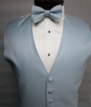 Light Blue Herringbone Vest by Mel Howard