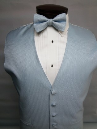 Light Blue Herringbone Vest by Mel Howard