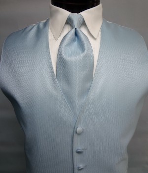 Light Blue Herringbone Vest by Mel Howard