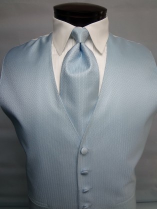 Light Blue Herringbone Vest by Mel Howard