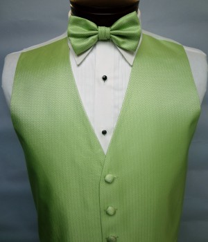 Lime Green Herringbone Vest by Cardi