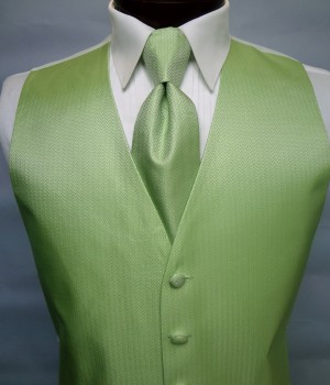 Lime Green Herringbone Vest by Cardi