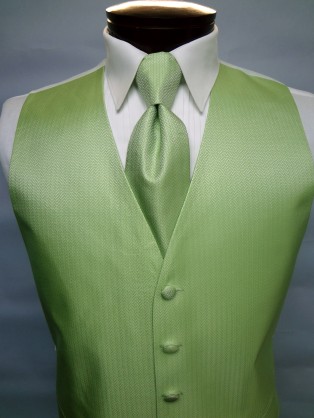 Lime Green Herringbone Vest by Cardi