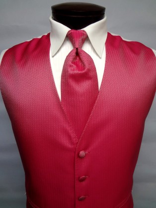 Fuchsia Herringbone Vest by Mel Howard