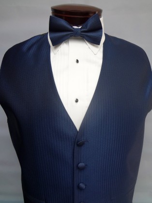 Navy Blue Herringbone Vest by Mel Howard