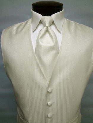Ivory Herringbone Vest by Mel Howard