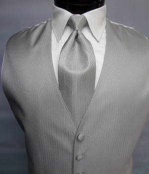 Platinum Herringbone Vest by Mel Howard