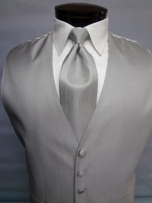 Platinum Herringbone Vest by Mel Howard