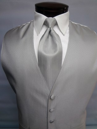 Platinum Herringbone Vest by Mel Howard