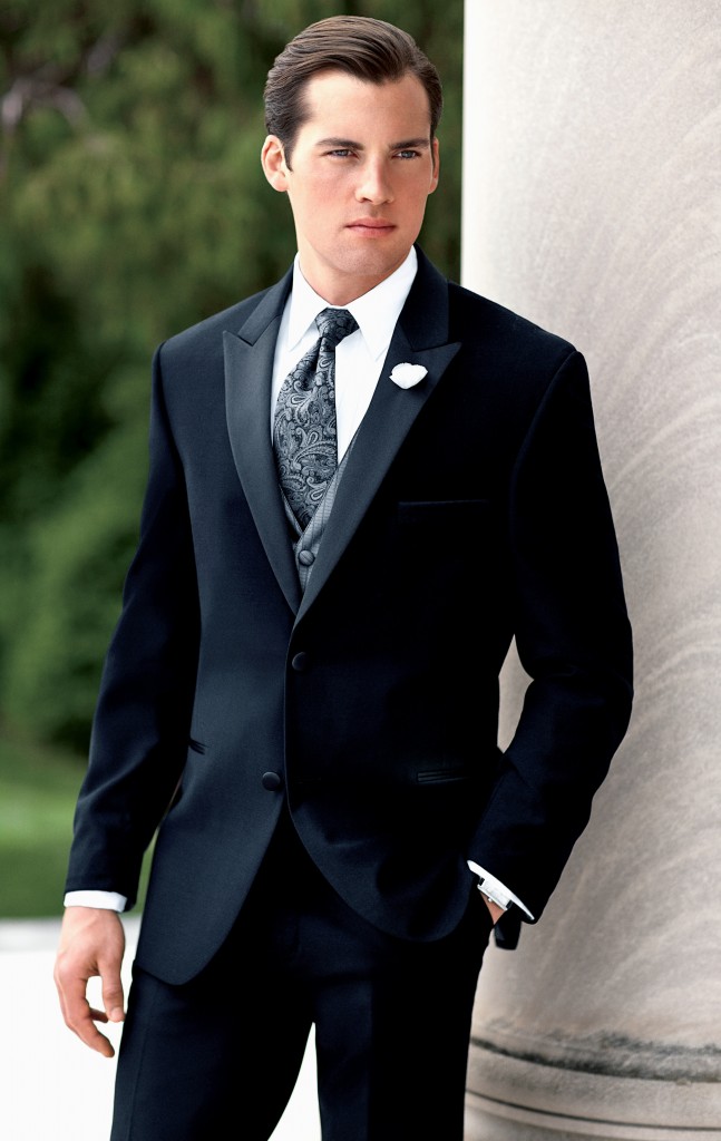 Two Button Solid Peak Lapel Tuxedo : Formal Dimensions