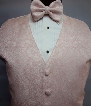 Light Pink Retro Paisley Vest by Brandon Michael