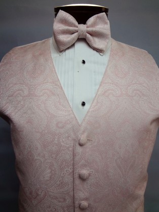 Light Pink Retro Paisley Vest by Brandon Michael