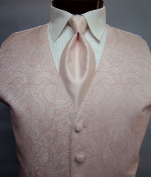 Light Pink Retro Paisley Vest by Brandon Michael