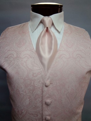 Light Pink Retro Paisley Vest by Brandon Michael