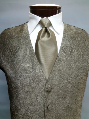 Champagne Retro Paisley Vest by Brandon Michael