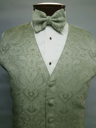 Celadon Retro Paisley Vest by Brandon Michael