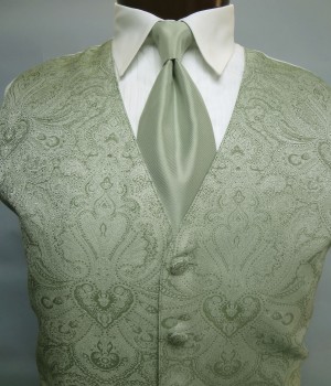 Celadon Retro Paisley Vest by Brandon Michael