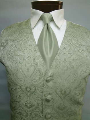 Celadon Retro Paisley Vest by Brandon Michael