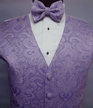 Victorian Lilac Retro Paisley Vest by Brandon Michael