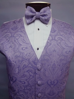 Victorian Lilac Retro Paisley Vest by Brandon Michael