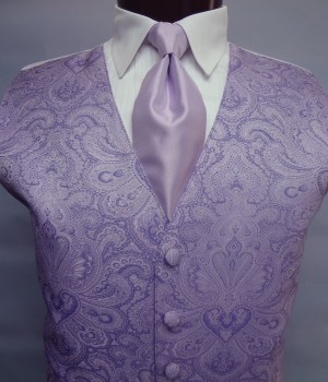 Victorian Lilac Retro Paisley Vest by Brandon Michael