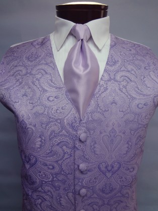 Victorian Lilac Retro Paisley Vest by Brandon Michael