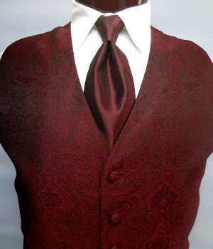 Burgundy Retro Paisley Vest by Brandon Michael