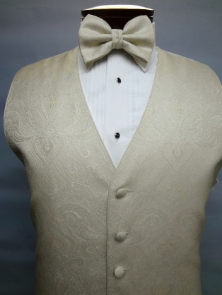 Ivory Paisley Vest by Brandon Michael