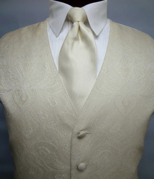 Ivory Paisley Vest by Brandon Michael