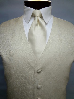 Ivory Paisley Vest by Brandon Michael