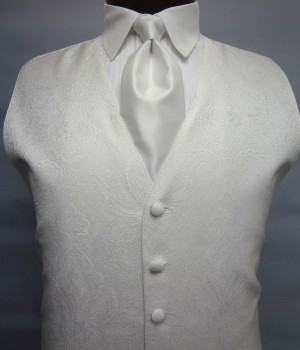 White Paisley Vest by Brandon Michael