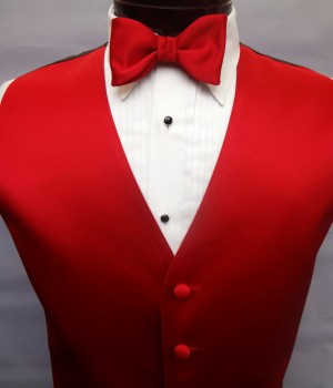 Scarlet Red Satin Vest by Brandon Michael