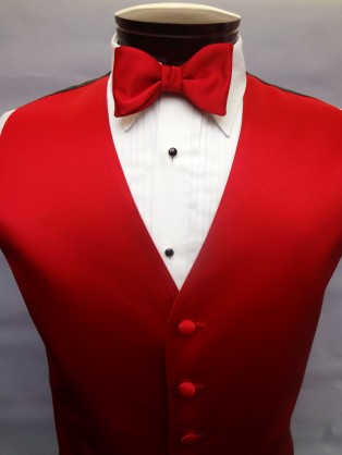 Scarlet Red Satin Vest by Brandon Michael