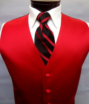 Scarlet Red Satin Vest by Brandon Michael