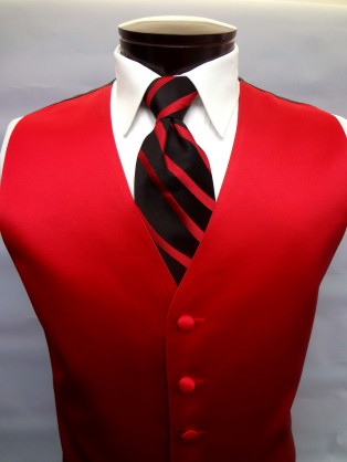 Scarlet Red Satin Vest by Brandon Michael