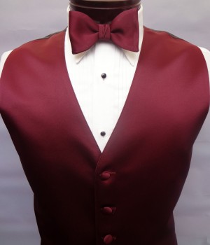 Wine Satin Vest by Brandon Michael